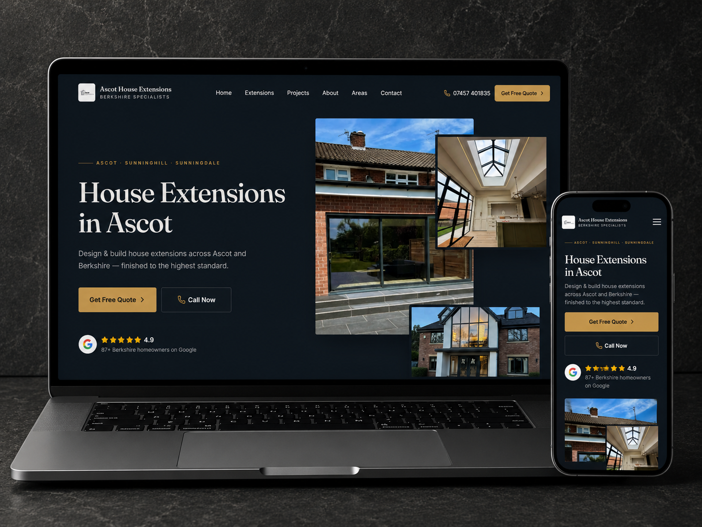 House Extensions Website designed by Doncaster Web Design