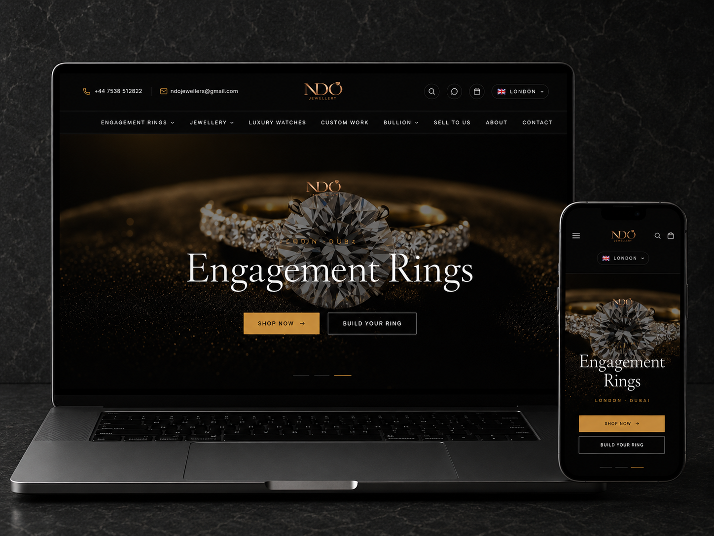 Engagement Rings Website designed by Doncaster Web Design